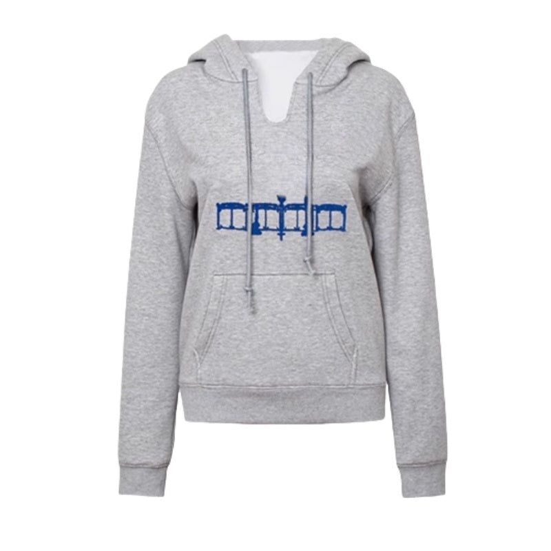 Street Style Collar Cutout Hoodie